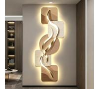 BQZKTVED Tableau Mural LED Cristal 3D, décoration Verticale sculptée sans Cadre Lumineuse avec télécommande, modèle Abstrait Minimaliste pour entrée, Couloir et escalier