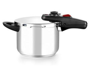 BRA Allure | Autocuiseur de 6 litres, en acier inoxydable 18/10, avec 2 programmes de cuisson et un système de verrouillage de l'ouverture, adapté à tous les types de cuisines