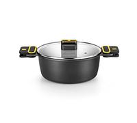 BRA Daily Pro | Faitout Haut 24 cm, Aluminium Coulé | Revêtement Antiadhésif sans PFOA, Tous Feux Dont Induction, Noir, Jaune