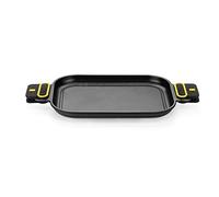 BRA Daily Pro | Plancha 32 x 24 cm, Aluminium Coulé | Revêtement Antiadhésif sans PFOA, Tous Feux Dont Induction, Noir, Jaune
