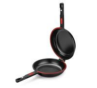 BRA Dupla Premiere | Poêle double pour omelettes et pommes de terre, 24 cm de diamètre, fonte d'aluminium, triple revêtement antiadhésif, 100 % sans , compatible avec tous les types de cuisinières