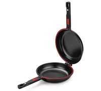 BRA Dupla Premiere | Poêle double pour omelettes et pommes de terre, 26 cm de diamètre, fonte d'aluminium, triple revêtement antiadhésif, 100 % sans , compatible avec tous les types de cuisinières