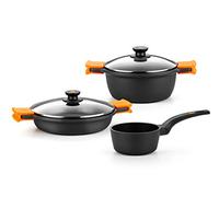 BRA Efficient | Batterie de cuisine 5 pièces en fonte d’aluminium avec revêtement antiadhésif, tous feux dont induction