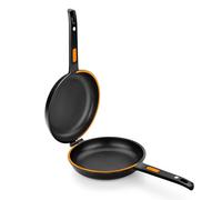 BRA Efficient Duo | Poêle à Omelette Double Pommes de Terre, Diamètre 20 cm, Fonte d'Aluminium, Triple Couche Antiadhésive, 100% Sans PFOA, Pour Tous Types de Cuisinières