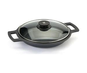 BRA Efficient | Faitout Bas 32 cm, Fonte D'Aluminium | Antiadhésif Platinum Plus sans PFOA, Couvercle en Verre et Anses en Silicone Démontables, Tous Feux Dont Induction