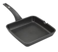 BRA Efficient | Grille de rôtissoire lisse 22 cm, fonte d'aluminium | revêtement antiadhésif, adaptée à l'induction, sans PFOA, Tous Feux Dont Induction, Noir