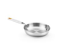 BRA Efficient | Poêle à frire efficace Inox Triply 26 cm, acier inoxydable 18/10, sans revêtement antiadhésif, avec fond diffuseur triple épaisseur forgé, sans , poignée rivetée