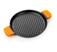BRA Efficient Iron | Gril Rond 32 cm, Fonte Émaillé | Noir, Compatible avec Toutes Sources de Chaleur (Induction Incluse), Passe au lave-vaisselle