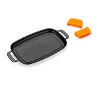 BRA Efficient Iron | Plancha sans Rainures 35 cm, Fonte Émaillé | Noir, Compatible avec Toutes Sources de Chaleur (Induction Incluse), Passe au lave-vaisselle