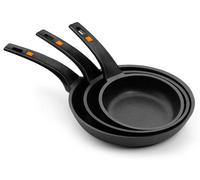 BRA Efficient | Lot de 3 poêles à frire, 20–24–28 cm, fonte d'aluminium avec revêtement antiadhésif