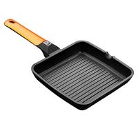 BRA Poêle gril Efficient Orange 28 cm – Fonte d'aluminium, Antiadhésif Platinum Plus sans PFOA