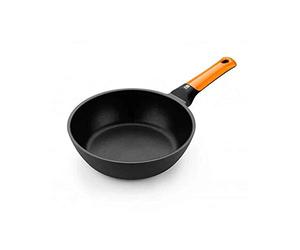 BRA Efficient Orange | Sauteuse 24 cm | Fonte d’Aluminium avec Revêtement Antiadhésif Platinum Plus sans PFOA, Compatible Tous Feux Dont Induction
