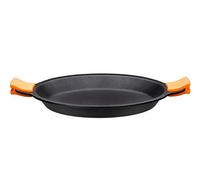 BRA Efficient | Plat à Paëlla, 32 cm, Fonte d’Aluminium avec Revêtement Antiadhésif Platinum Plus sans PFOA, Anses en Silicone Démontables