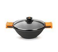 BRA Efficient | Poêle 28 cm | Couvercle en Verre, Anses en Silicone, Tous Feux Dont Induction, Sans PFOA, Revêtement Antiadhésif