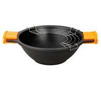 BRA Efficient, ronde, poêle wok / poêle à frire, noire, orange, PTFE, 300 °C, aluminium