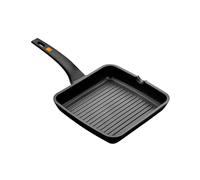 BRA Efficient | Rôtissoire Grill à Rayures 28 cm, Fonte d'Aluminium | Antiadhésif, Adaptée à Tous Types de Feux dont Induction, Sans PFOA, Noir, Tous Feux Dont Induction