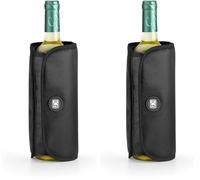 BRA | Étui Rafraîchisseur pour Bouteille de Vin Ou Mousseux, Tissu Imperméable, Orange, Élastique de Serrage Latéral (Lot de 2)