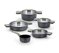 BRA Life | Batterie de cuisine 9 pièces, aluminium coulé, avec revêtement antiadhésif