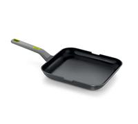 BRA Life | Grill lisse 28 cm en aluminium 100% recyclé, revêtement antiadhésif céramique renforcé sans PFOA, sans PTFE, compatible avec tous types de cuisinières et induction