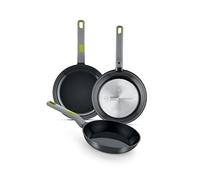 BRA Life | Lot de 3 poêles de 20, aluminium coulé | 24, 28 cm, compatible avec tous types de sources de chaleur, Tous Feux Dont Induction, Sans PFOA
