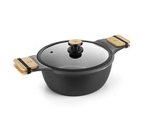 Casserole + couvercle d28 cm MARKET (5,7 l), 2 poignées en bois, fonte d'aluminium