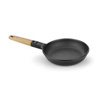 BRA Market | Poêle 26 cm, fonte d’aluminium, Revêtement Antiadhésif | poignée amovible en bois naturel, tricouche antiadhésive sans PFOA, adapté à tous les types de cuisines