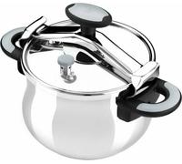 BRA Neu Star Autocuiseur de 6 litres à pont, en acier inoxydable 18/10, avec 2 systèmes de sécurité de pression et de système de verrouillage de l'ouverture, adapté à tous les types de cuisinières de