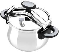 BRA Neu Star Autocuiseur de 6 litres à pont, en acier inoxydable 18/10, avec 2 systèmes de sécurité de pression et de système de verrouillage de l'ouverture, adapté à tous les types de cuisinières de
