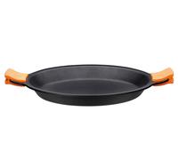 BRA Efficient | Plat à Paëlla, 36 cm, Fonte d’Aluminium avec Revêtement Antiadhésif Platinum Plus sans PFOA, Anses en Silicone Démontables