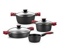 BRA Premiere | Batterie de cuisine 7 pièces en fonte d’aluminium | tous feux dont induction, Sans PFOA, revêtement antiadhésif