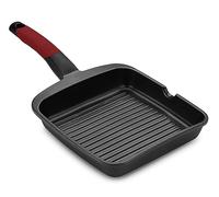 BRA Premiere | Poêle à Griller Rainurée de 28 cm en Fonte d'Aluminium | Revêtement Antiadhésif Renforcé à 3 Couches sans APFO | Convient à Tous les Types de Plaques de Cuisson, Y Compris à Induction