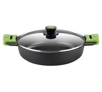 BRA Prior | Casserole basse avec couvercle en verre et poignées en silicone, 28 cm