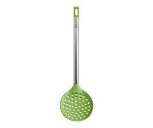 BRA Prior | Écumoire de Cuisine adaptée au Contact Alimentaire | Acier Inoxydable, Vert, 36,5x8,5x3,5 cm