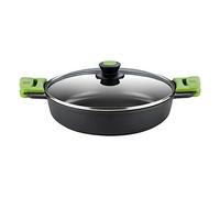 Bra Faitout Prior 36 cm – Fonte d'aluminium, antiadhésif sans PFOA, couvercle verre, induction, noir