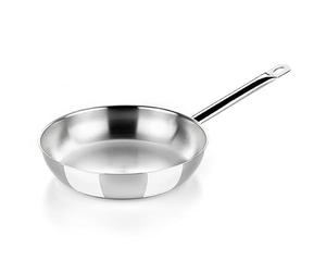 BRA Profesional | Poêle 28 cm, acier inoxydable 18/10, sans revêtement antiadhésif, triple fond diffuseur, compatible tous feux dont induction