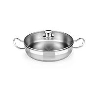 BRA Profesional | Rôtissoire avec couvercle en verre 26 cm, inox 18/10, sans antiadhésif, pleine induction compatible tous feux dont