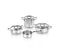 BRA Signature | Batterie de cuisine 7 pièces en inox 18/10, antiadhésive, résistante à l'usure, triple fond pleine induction