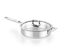 BRA Signature | Cuisinière avec Couvercle, acier inoxydable 18/10 | 28 cm, sans antiadhésif, Full Induction, pour toutes sources de chaleur, y compris Induction, Sans Revêtement Antiadhésif