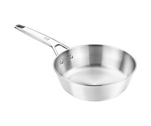 BRA Signature | Sauteuse 28 cm en acier inoxydable | Acier Inoxydable 18/10, sans Revêtement Antiadhésif, Triple Fond Diffuseur, Compatible Tous Feux Dont Induction
