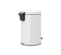 Brabantia 111969 New Icon Poubelle à Pédale Acier Inoxydable Blanc 24 x 32,5 x 40 cm 12 L