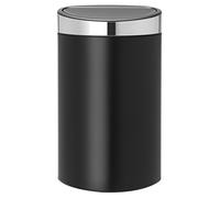 Brabantia 114847 Touch Bin Poubelle avec Seau intérieur Acier Inoxydable Noir Mat 43,5 x 30,2 x 72,7 cm