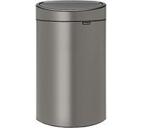 Brabantia 114908 Touch Bin Poubelle unie Acier Inoxydable/Plastique Platinum 30,2 x 43,5 x 76,5 cm 40 L