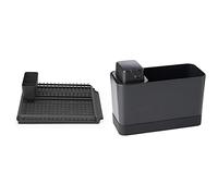 Brabantia - 117404 - Égouttoir à Vaisselle, Gris foncé - 49.2 x 38.6 x 14.2 cm & Organiseur de Vaisselle en Plastique Gris foncé - Taille Unique