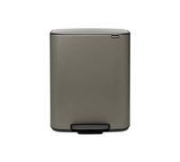 Brabantia 211409 - Poubelle à pédale Bo, avec 1 seau intérieur, 60L - Platinium