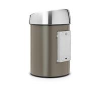 Brabantia 364464 Touch Poubelle Acier Inoxydable/Plastique Argent/Platinum 40,1 x 22 x 26,9 cm 3 L