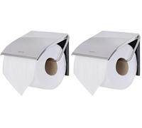 Brabantia 414589 Porte-Rouleau pour Papier WC INOX Brillant, 20 x 8 x 6 cm (Lot de 2)
