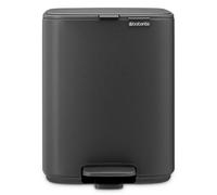 Brabantia Bo, 7 l, rectangulaire, acier, gris, plastique, pédale