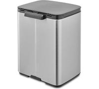 Brabantia Bo Waste Bin - 7 l - Rechteckig - Stahl - Schwarz - Stahl - Stahl - Manuell (22 29 62)