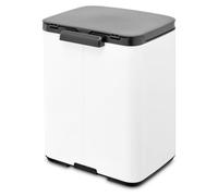 Brabantia Bo Waste Bin - Poubelle - 7 l - Rectangulaire - Acier - Noir - Blanc - Acier - Manuel (22 23 68)