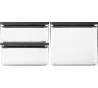 brabantia Bocal Carré, Tasty+ Dark Grey - Set 2 (2x 1,5 L und 2x 3,5L)